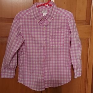 Carter' s girls pink and white checkered flannel.